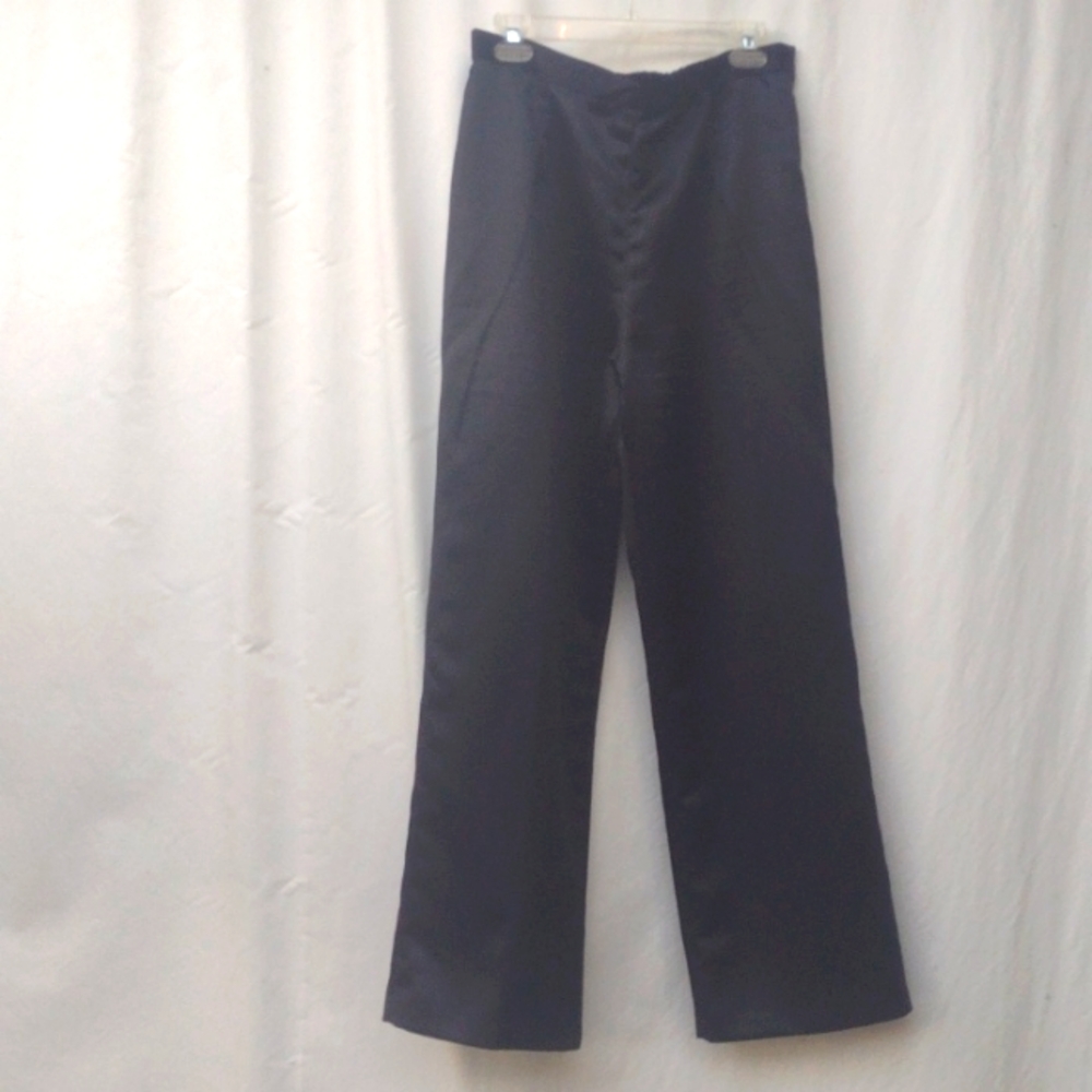 R&M Richards Black Straight Leg High-rise Side Zip Slacks 12